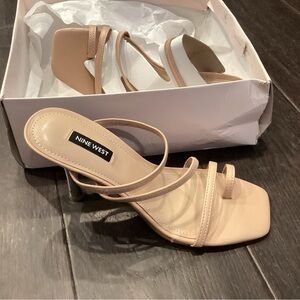 Nine West Beige Strappy Heels